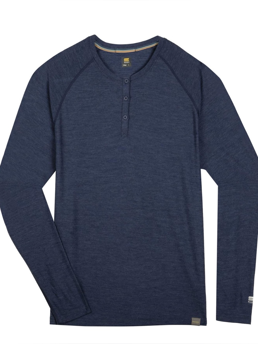 MERIWOOL Men's Base Layer Long Sleeve Henley - 190g Lightweight sz Small